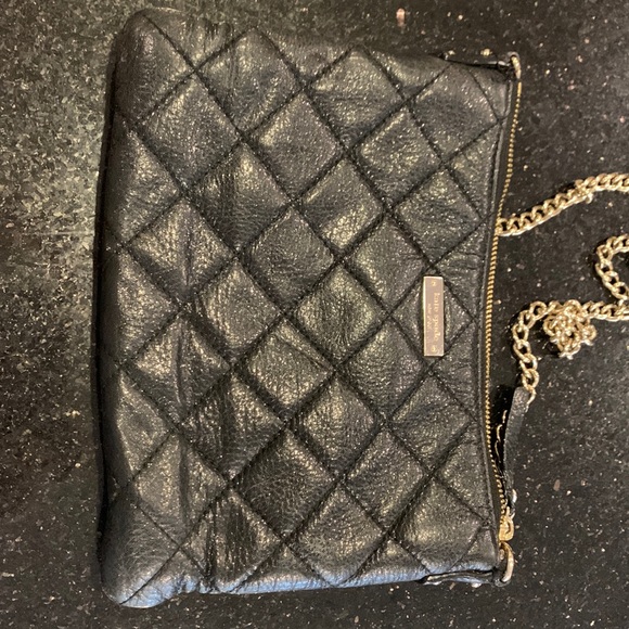 kate spade Bags Kate Spade Quilted Black Crossbody With Gold Chain